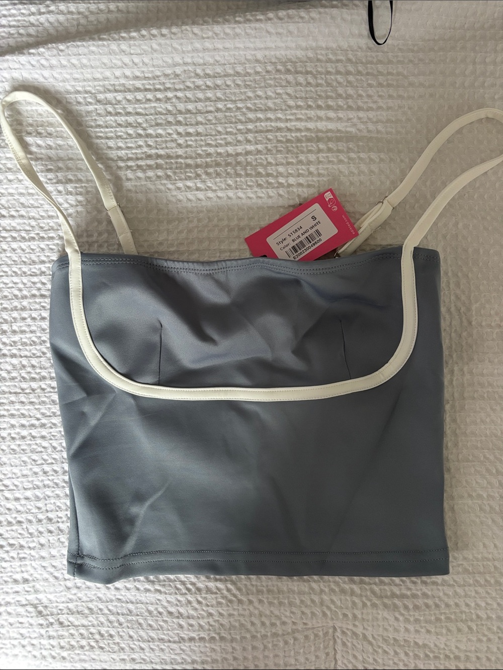 Edikted Gray Tank Top with Cream Trim
